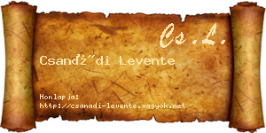 Csanádi Levente névjegykártya