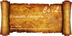 Csanádi Levente névjegykártya