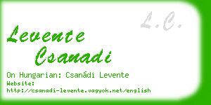 levente csanadi business card